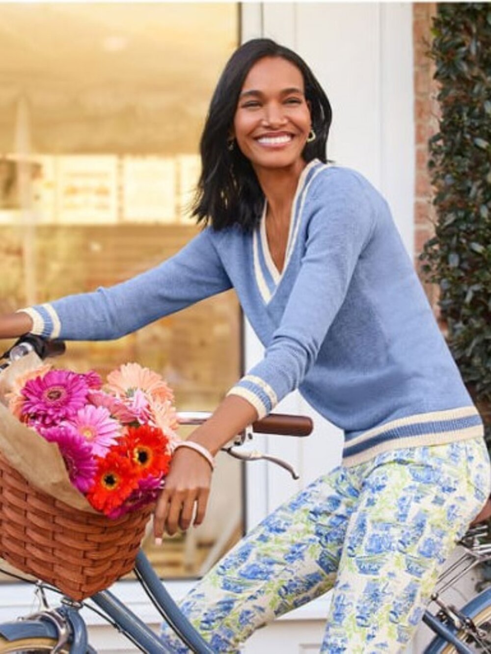 💙 NEW Talbots Blue Linen V-Neck Cricket Sweater 2X